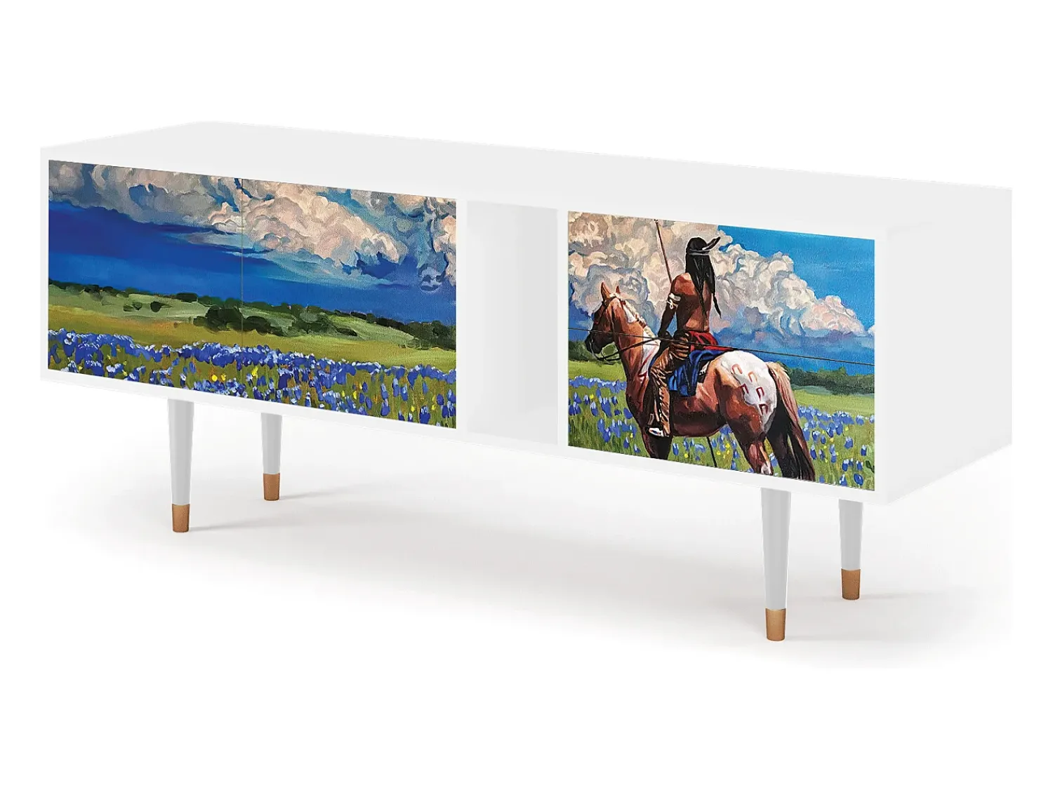 Móvel De Tv| Mueble de TV - 170х69х48 cm - T1 - Thunderheads by Dean, Branco Bege