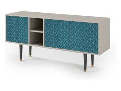 Móvel De Tv* Mueble de TV - 150х69х41 cm - T5 - Turquoise Geometry, Areia Bege