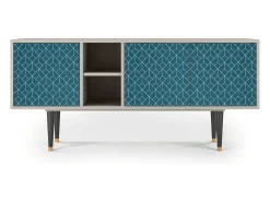 Móvel De Tv* Mueble de TV - 150х69х41 cm - T5 - Turquoise Geometry, Areia Bege