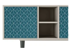 Móvel De Tv* Mueble de TV - 150х69х41 cm - T5 - Turquoise Geometry, Areia Bege