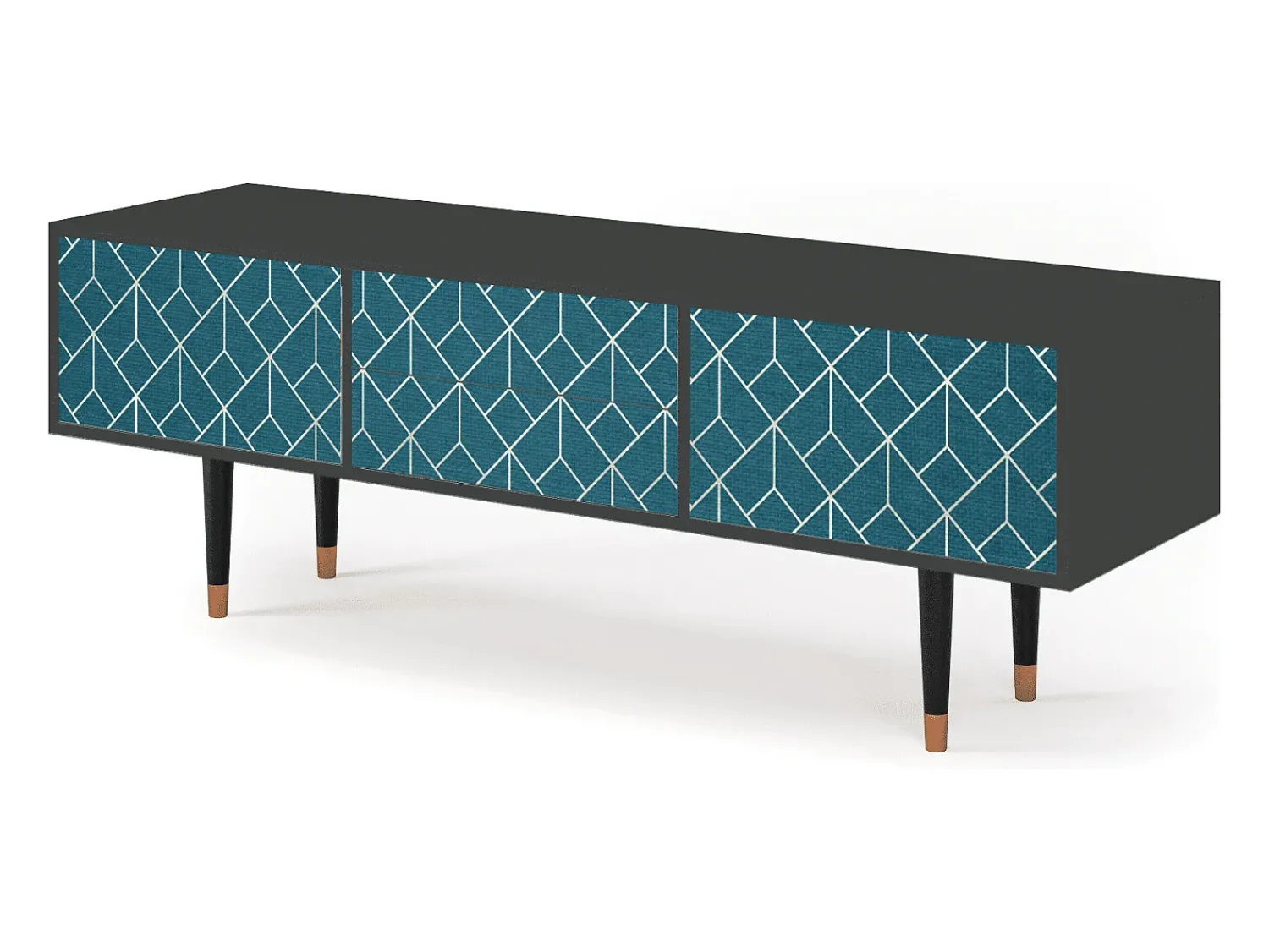 Mueble de TV - 170х59х48 cm - T4 - Turquoise Geometry, Antracite^ Móvel De Tv
