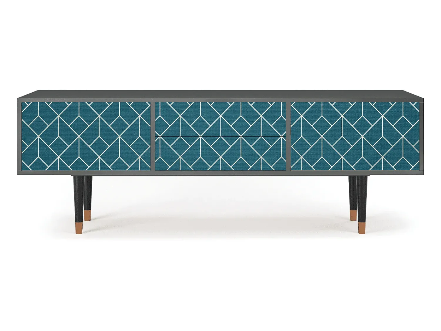 Mueble de TV - 170х59х48 cm - T4 - Turquoise Geometry, Antracite^ Móvel De Tv
