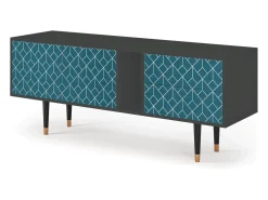 Sale Mueble de TV - 170х69х48 cm - T1 - Turquoise Geometry, Antracite Cinza antracite