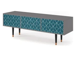 Móvel De Tv* Mueble de TV - 170х59х48 cm - T4 - Turquoise Geometry, Cinza Cinzento
