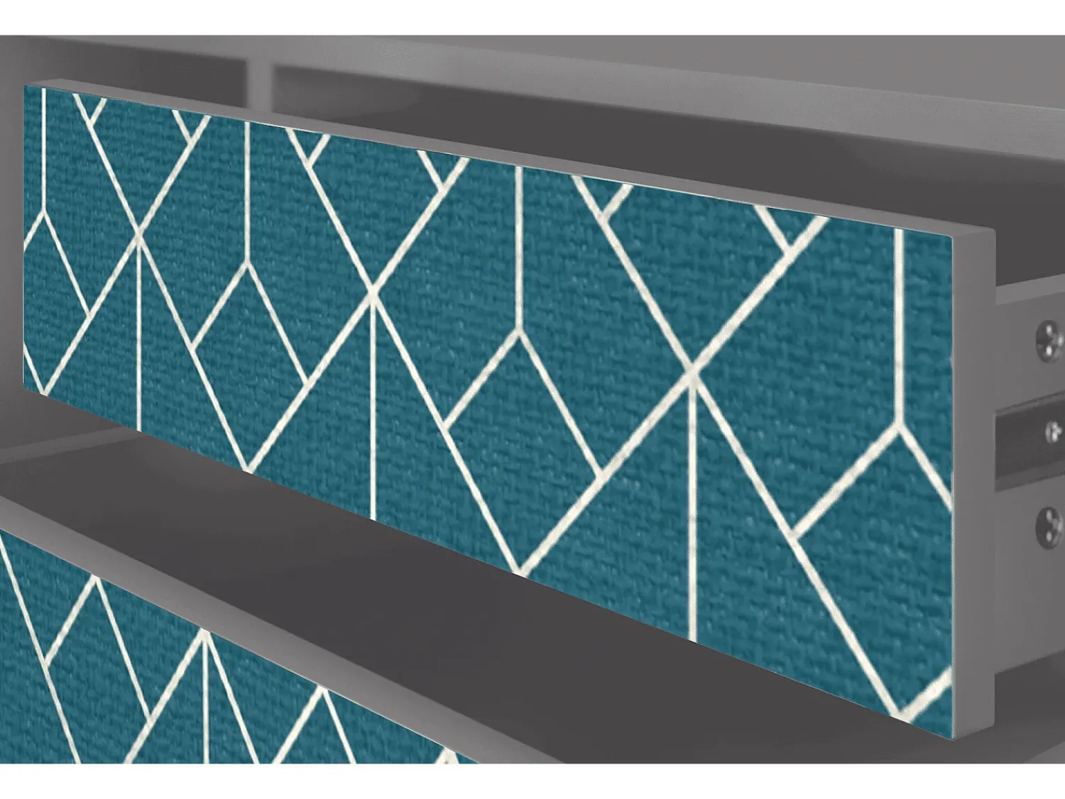 Móvel De Tv* Mueble de TV - 170х59х48 cm - T4 - Turquoise Geometry, Cinza Cinzento