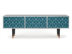 Móvel De Tv* Mueble de TV - 170х59х48 cm - T4 - Turquoise Geometry, Cinza Cinzento
