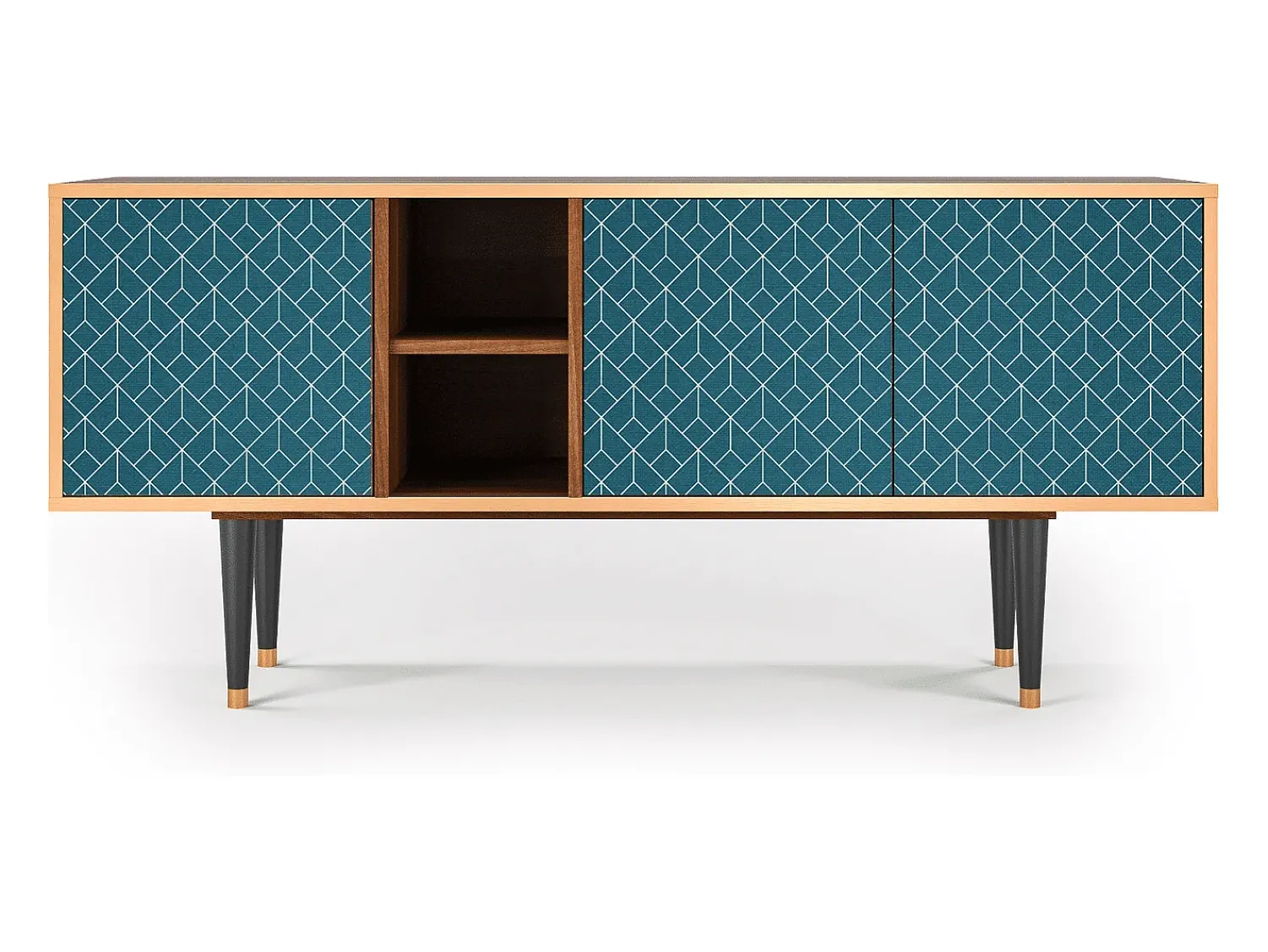 Mueble de TV - 150х69х41 cm - T5 - Turquoise Geometry, Nogueira^ Móvel De Tv