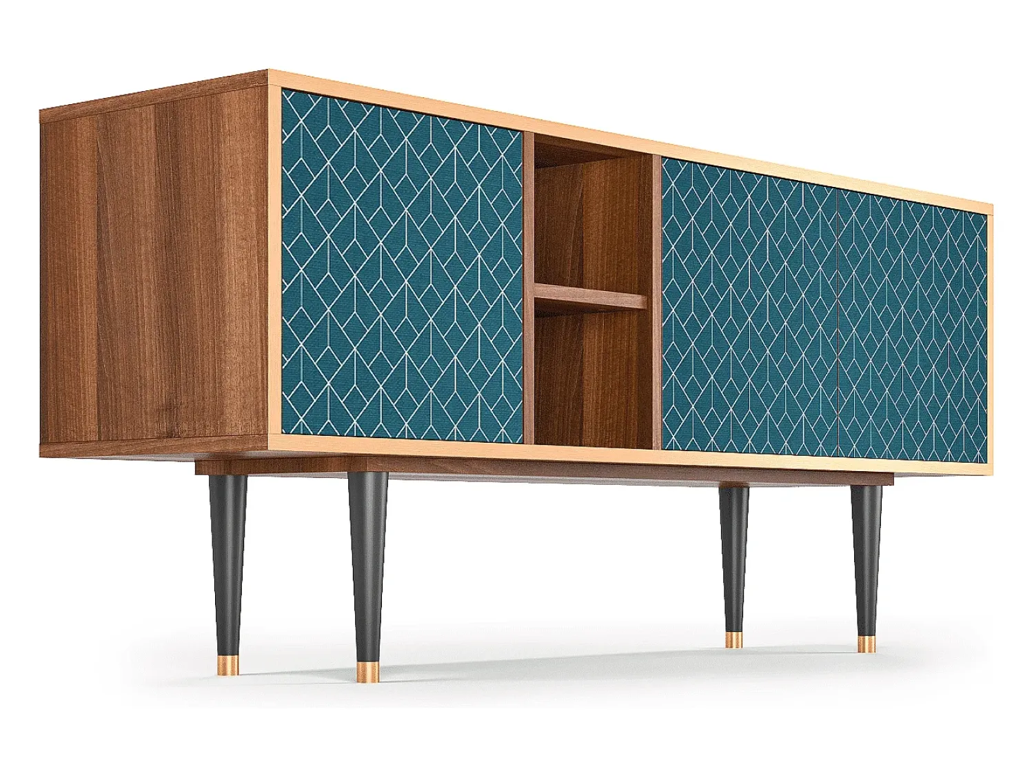 Mueble de TV - 150х69х41 cm - T5 - Turquoise Geometry, Nogueira^ Móvel De Tv