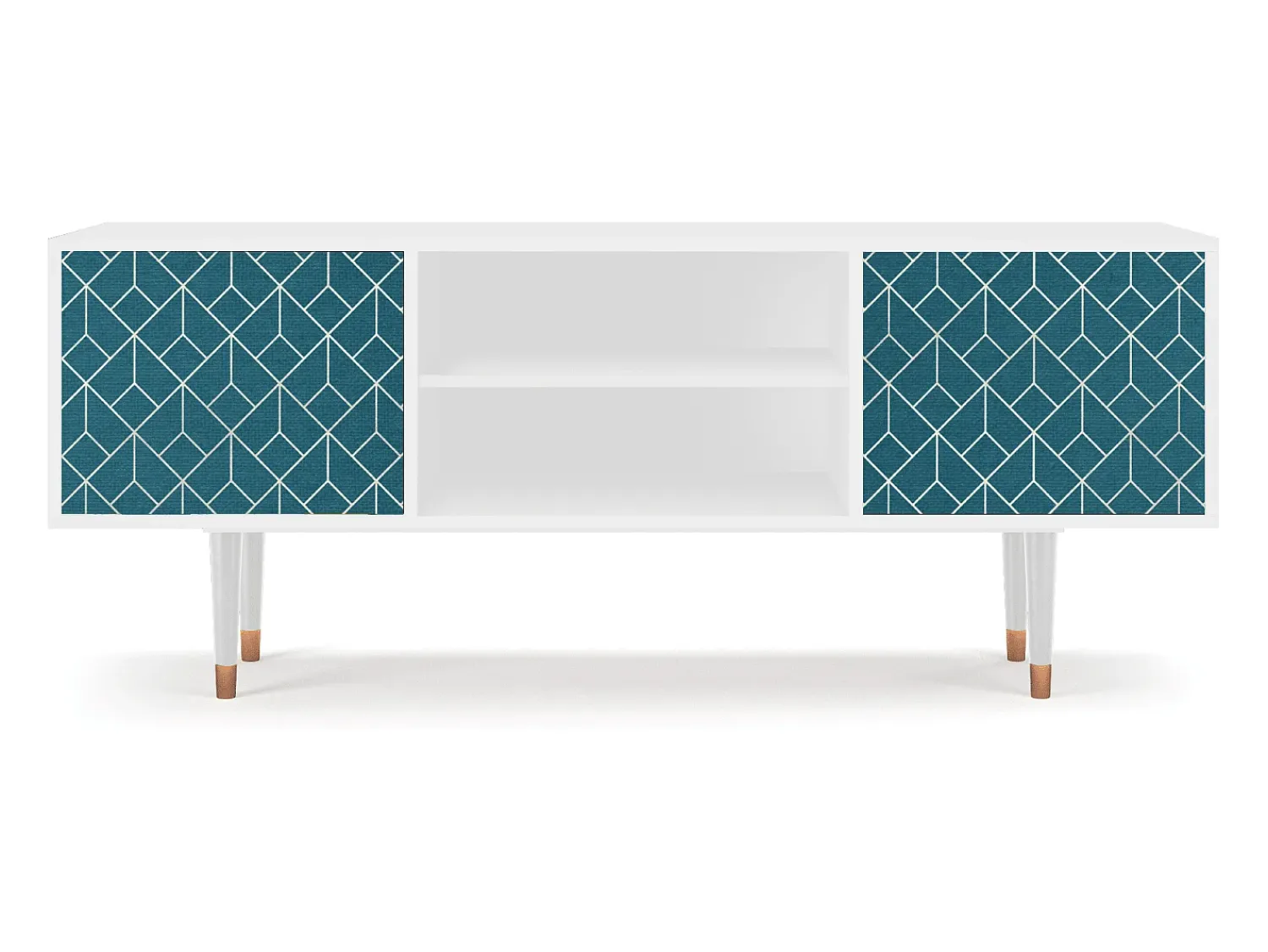 Móvel De Tv| Mueble de TV - 170х69х48 cm - T2 - Turquoise Geometry, Branco Bege