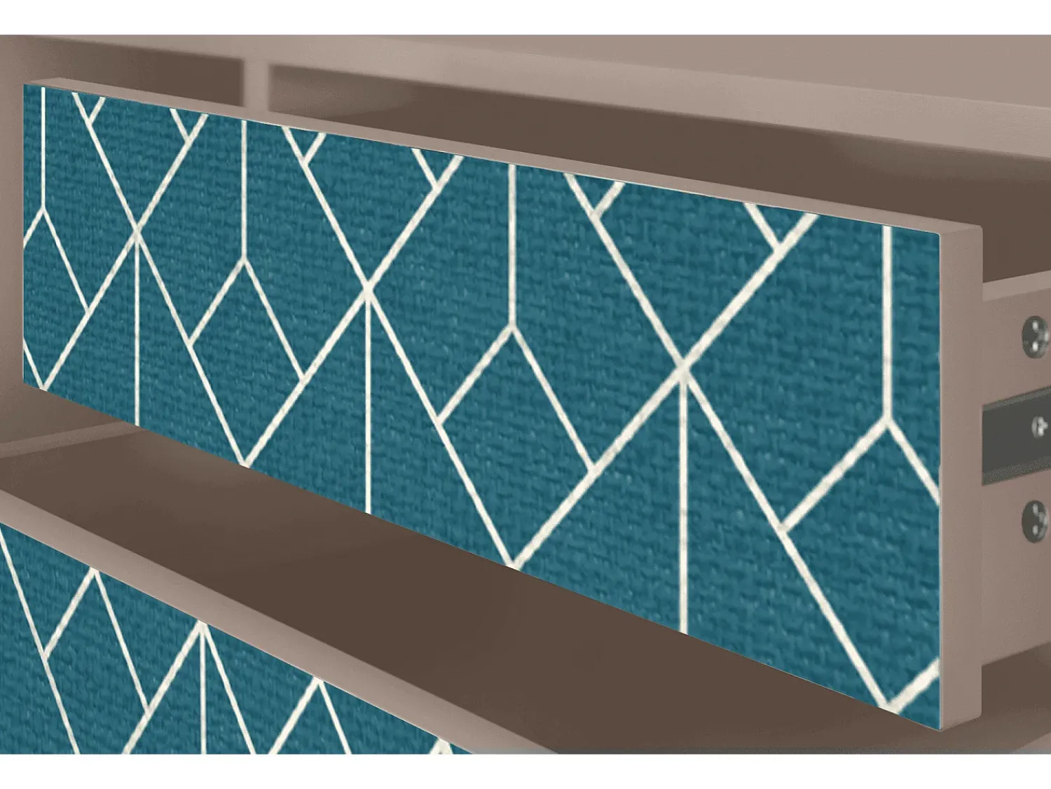Móvel De Tv* Mueble de TV - 170х59х48 cm - T4 - Turquoise Geometry, Latte Bege