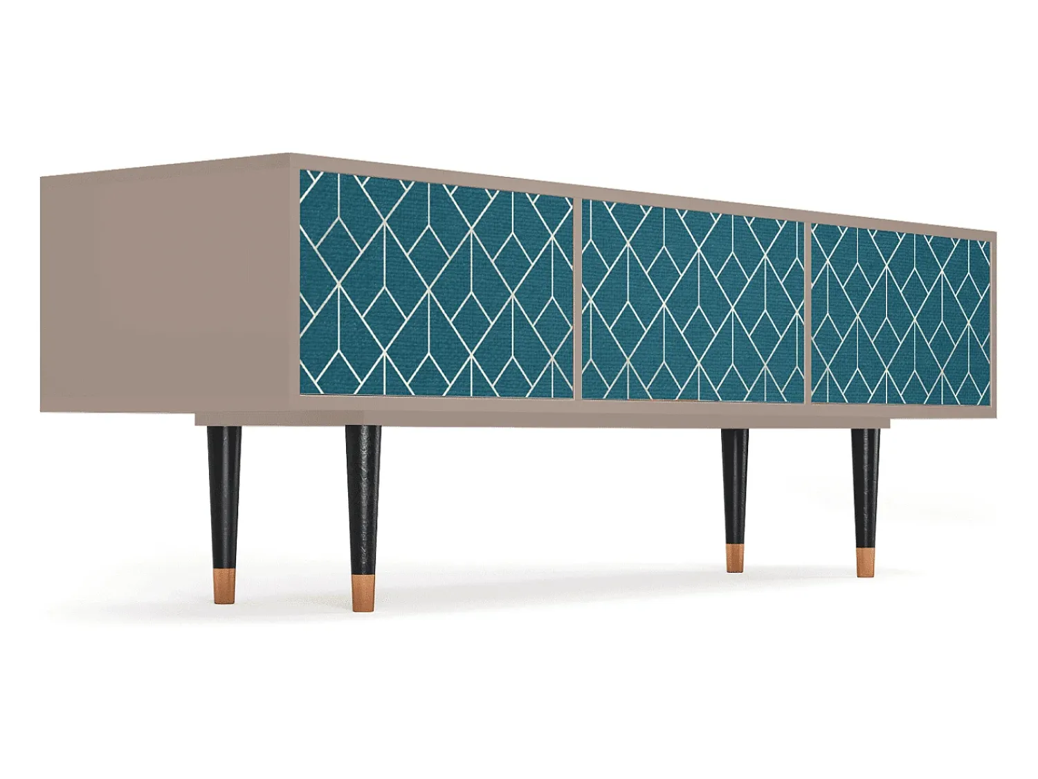 Móvel De Tv* Mueble de TV - 170х59х48 cm - T4 - Turquoise Geometry, Latte Bege
