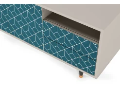 Discount Mueble de TV - 125х56х41 cm - T7 - Turquoise Geometry, Areia Bege