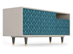 Discount Mueble de TV - 125х56х41 cm - T7 - Turquoise Geometry, Areia Bege