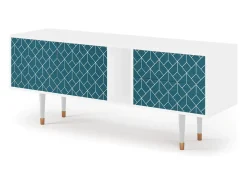 Móvel De Tv| Mueble de TV - 170х69х48 cm - T1 - Turquoise Geometry, Branco Bege