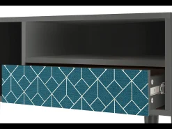 Mueble de TV - 115х59х48 cm - T3 - Turquoise Geometry, Antracite Cinza antracite