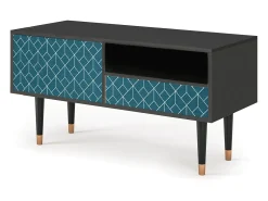 Mueble de TV - 115х59х48 cm - T3 - Turquoise Geometry, Antracite Cinza antracite