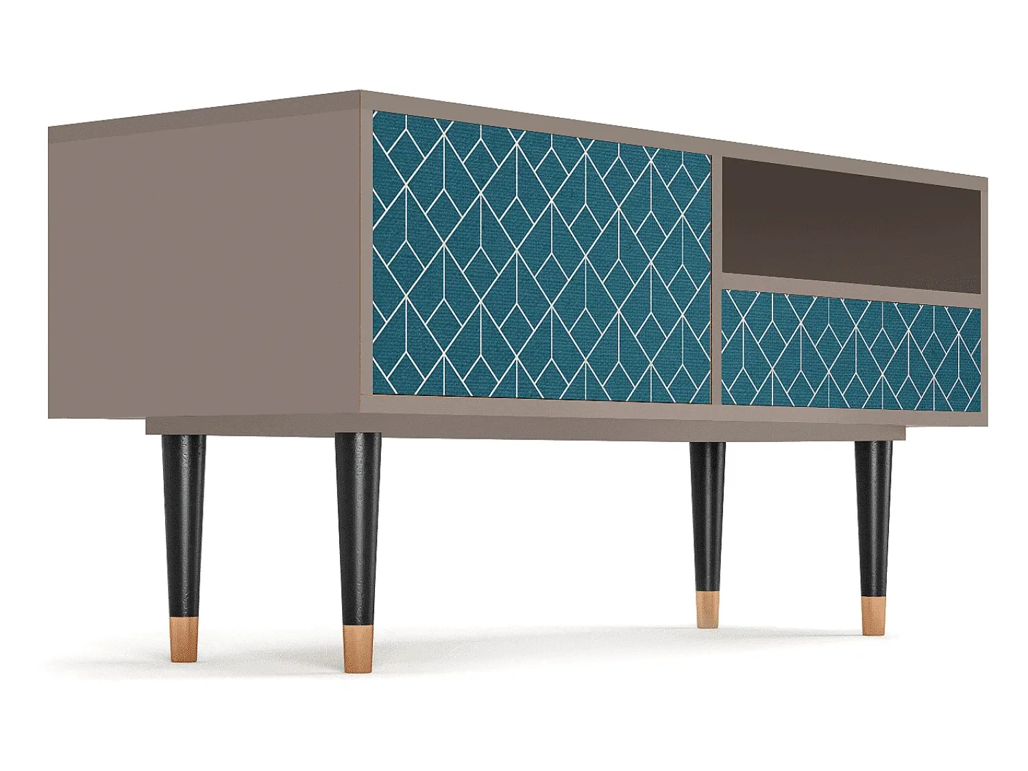 Mueble de TV - 115х59х48 cm - T3 - Turquoise Geometry, Latte^ Móvel De Tv