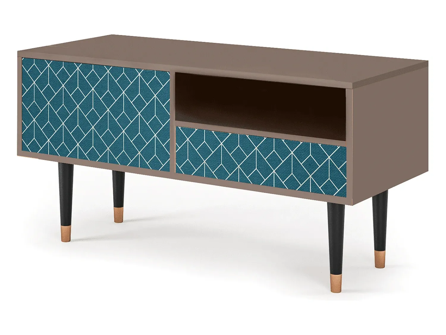 Mueble de TV - 115х59х48 cm - T3 - Turquoise Geometry, Latte^ Móvel De Tv