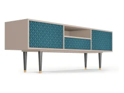 Outlet Mueble de TV - 170х59х41 cm - T6 - Turquoise Geometry, Latte Bege