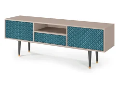 Outlet Mueble de TV - 170х59х41 cm - T6 - Turquoise Geometry, Latte Bege