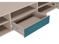 Outlet Mueble de TV - 170х59х41 cm - T6 - Turquoise Geometry, Latte Bege