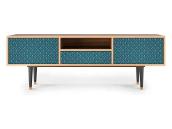 Outlet Mueble de TV - 170х59х41 cm - T6 - Turquoise Geometry, Nogueira Castanho