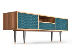 Outlet Mueble de TV - 170х59х41 cm - T6 - Turquoise Geometry, Nogueira Castanho