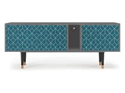 Best Mueble de TV - 170х69х48 cm - T1 - Turquoise Geometry, Cinza Cinzento