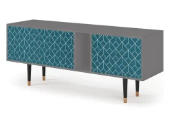 Best Mueble de TV - 170х69х48 cm - T1 - Turquoise Geometry, Cinza Cinzento