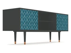 Mueble de TV - 170х69х48 cm - T2 - Turquoise Geometry, Antracite^ Móvel De Tv