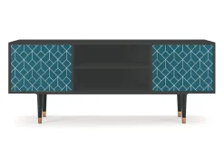 Mueble de TV - 170х69х48 cm - T2 - Turquoise Geometry, Antracite^ Móvel De Tv