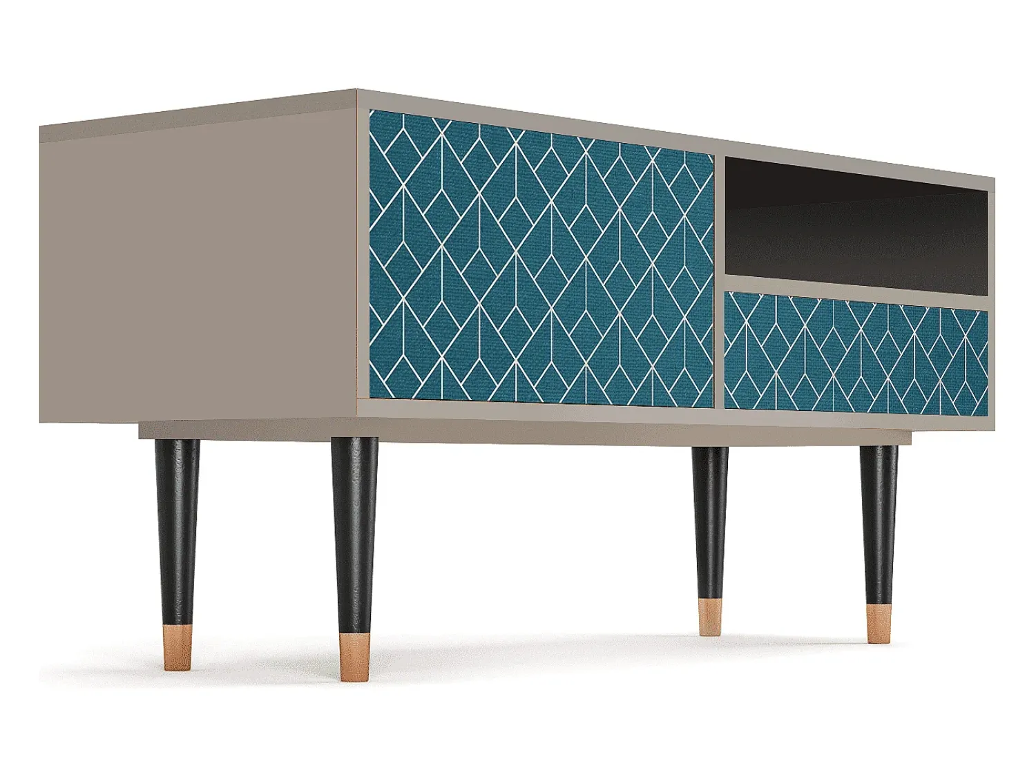 Móvel De Tv* Mueble de TV - 115х59х48 cm - T3 - Turquoise Geometry, Areia Bege