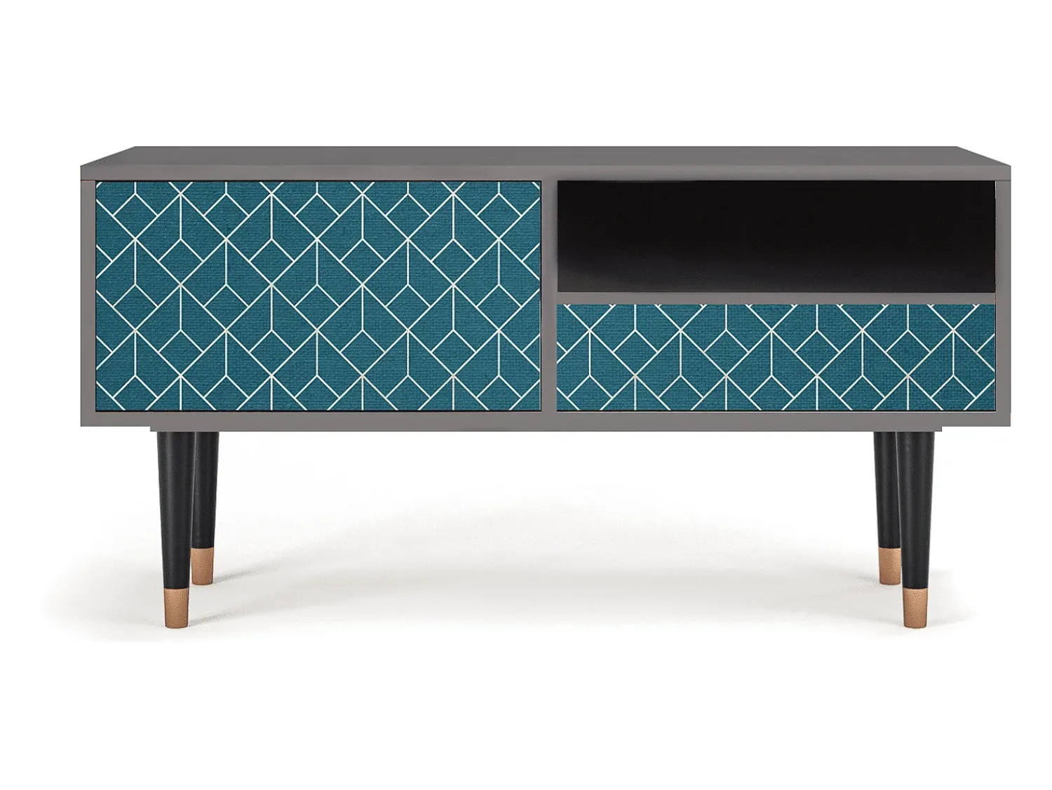 Móvel De Tv* Mueble de TV - 115х59х48 cm - T3 - Turquoise Geometry, Areia Bege