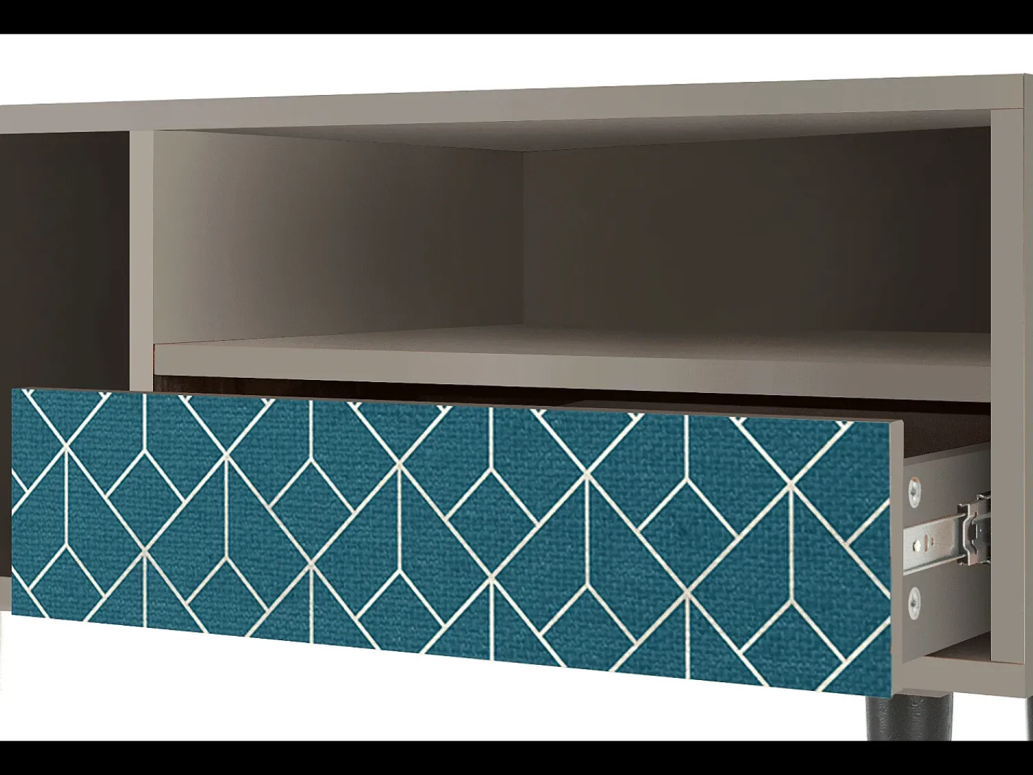 Móvel De Tv* Mueble de TV - 115х59х48 cm - T3 - Turquoise Geometry, Areia Bege