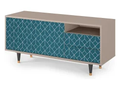 Mueble de TV - 125х56х41 cm - T7 - Turquoise Geometry, Latte^ Móvel De Tv