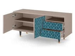 Mueble de TV - 125х56х41 cm - T7 - Turquoise Geometry, Latte^ Móvel De Tv
