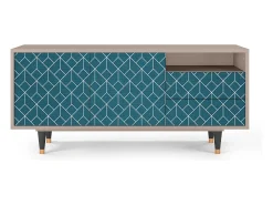 Mueble de TV - 125х56х41 cm - T7 - Turquoise Geometry, Latte^ Móvel De Tv