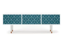 Móvel De Tv* Mueble de TV - 170х59х48 cm - T4 - Turquoise Geometry, Branco Bege