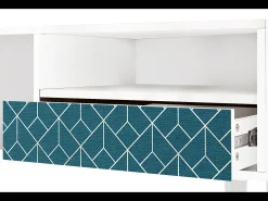 Clearance Mueble de TV - 115х59х48 cm - T3 - Turquoise Geometry, Branco Bege