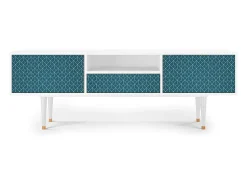 Móvel De Tv* Mueble de TV - 170х59х41 cm - T6 - Turquoise Geometry, Branco Bege
