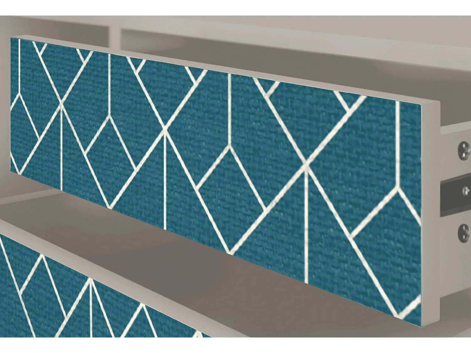 Móvel De Tv| Mueble de TV - 170х59х48 cm - T4 - Turquoise Geometry, Areia Bege