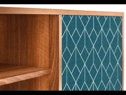 Móvel De Tv| Mueble de TV - 170х69х48 cm - T2 - Turquoise Geometry, Nogueira Castanho
