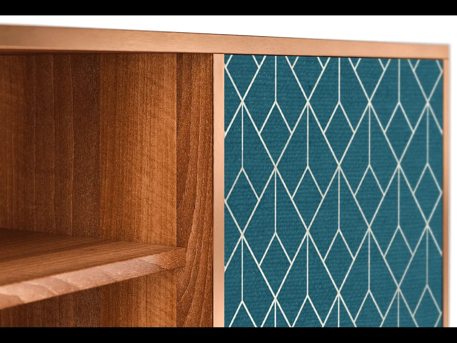 Móvel De Tv| Mueble de TV - 170х69х48 cm - T2 - Turquoise Geometry, Nogueira Castanho