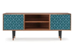 Móvel De Tv| Mueble de TV - 170х69х48 cm - T2 - Turquoise Geometry, Nogueira Castanho