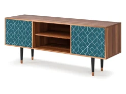 Móvel De Tv| Mueble de TV - 170х69х48 cm - T2 - Turquoise Geometry, Nogueira Castanho