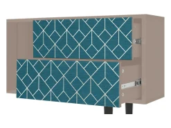 Móvel De Tv* Mueble de TV - 170х69х48 cm - T1 - Turquoise Geometry, Latte Bege