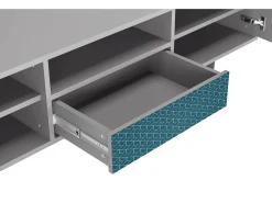Mueble de TV - 170х59х41 cm - T6 - Turquoise Geometry, Cinza^ Móvel De Tv