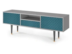 Mueble de TV - 170х59х41 cm - T6 - Turquoise Geometry, Cinza^ Móvel De Tv