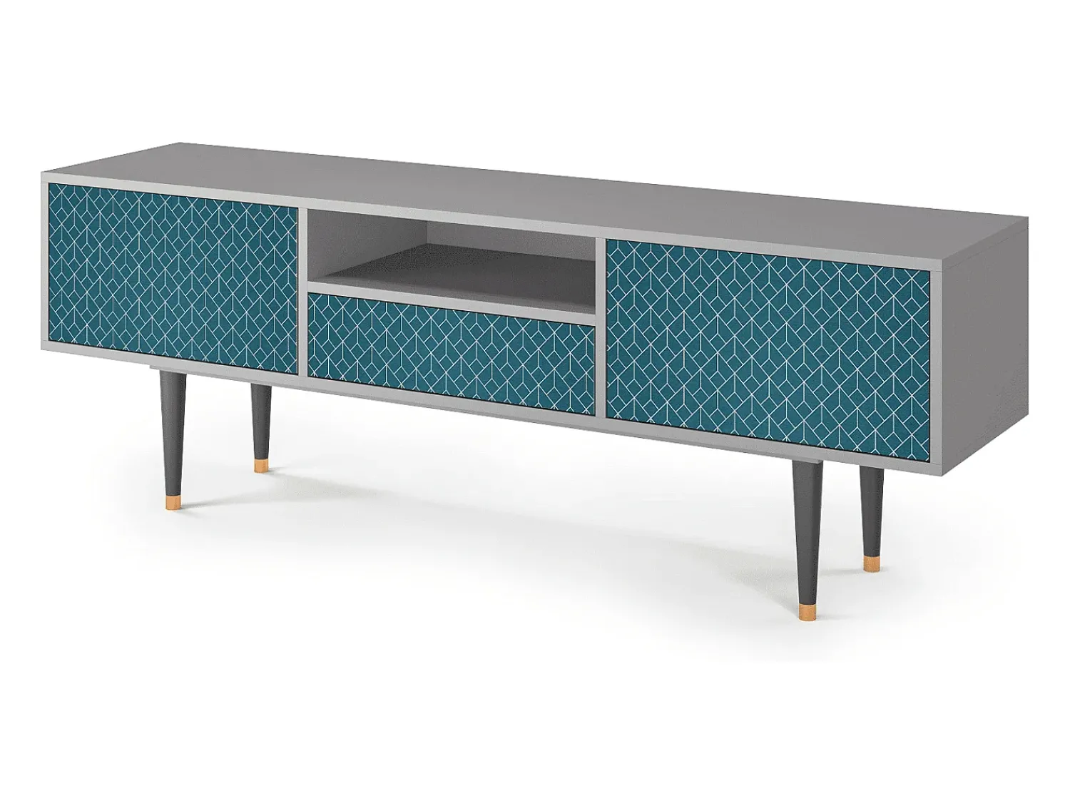 Mueble de TV - 170х59х41 cm - T6 - Turquoise Geometry, Cinza^ Móvel De Tv
