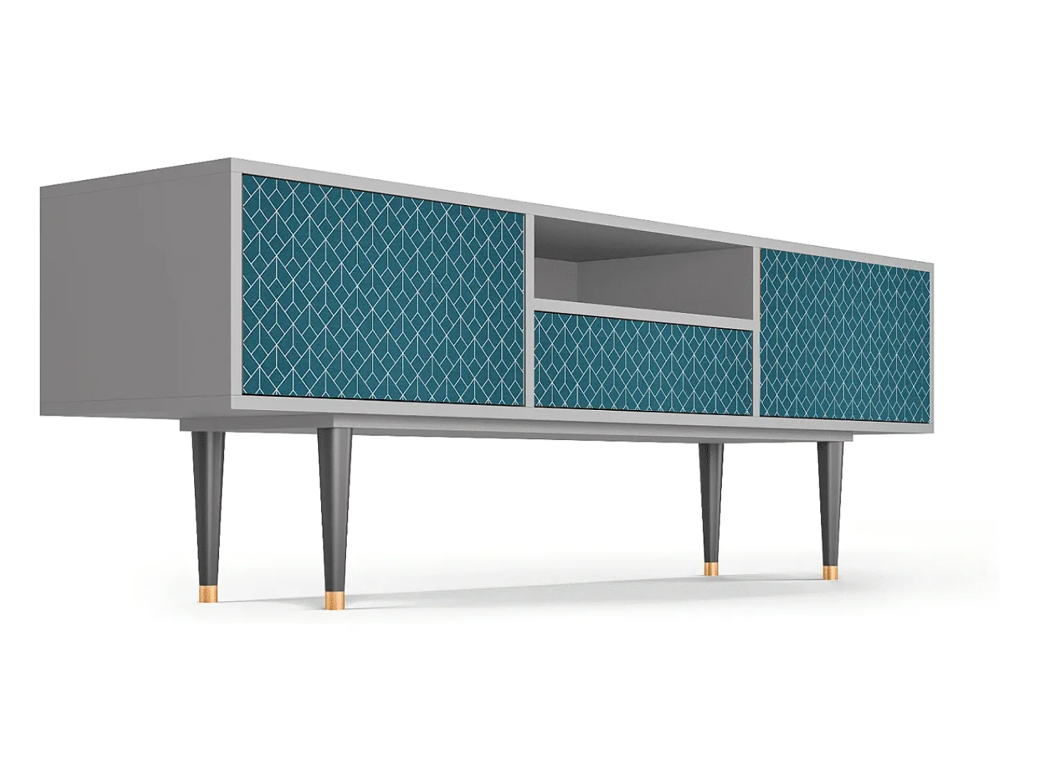 Mueble de TV - 170х59х41 cm - T6 - Turquoise Geometry, Cinza^ Móvel De Tv